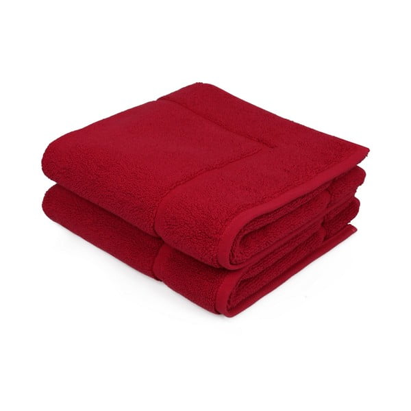 Komplet 6 czerwonych bawełnianych dywaników łazienkowych Madame Coco, 50x75 cm