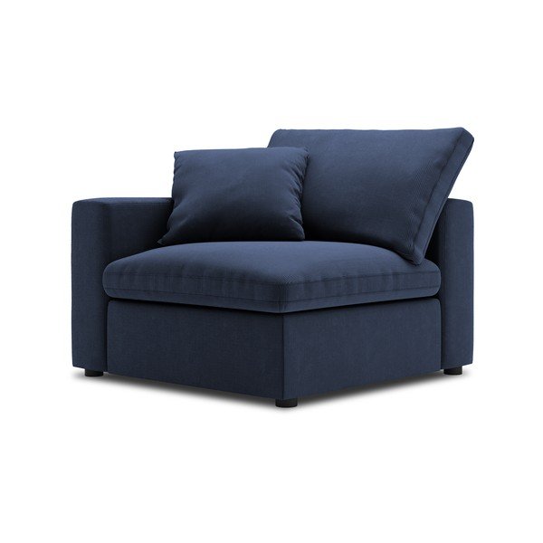 Ciemnoniebieska narożna część sztruksowej sofy modułowej Windsor & Co Sofas Galaxy, lewostronna-image-2