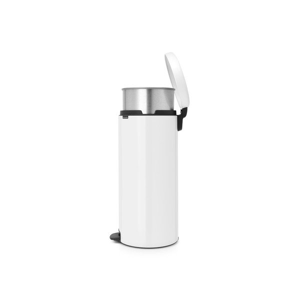 Biały stalowy kosz na śmieci z pedałem 30 l NewIcon – Brabantia-image-1