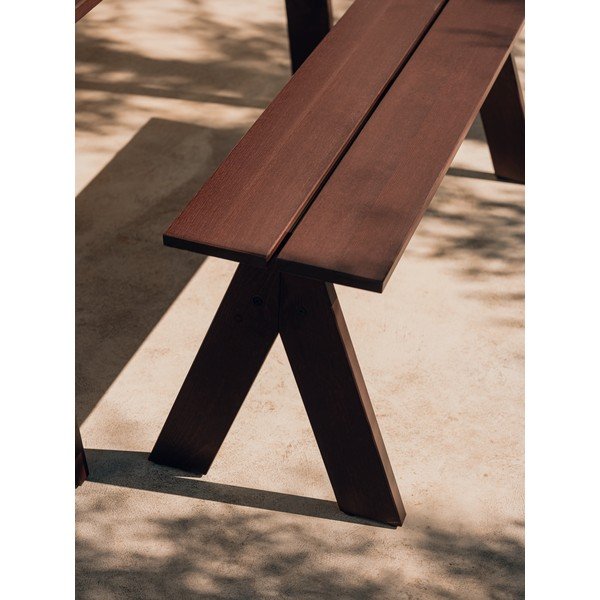 Ciemnobrązowa drewniana ławka ogrodowa Navo – noo.ma-image-3