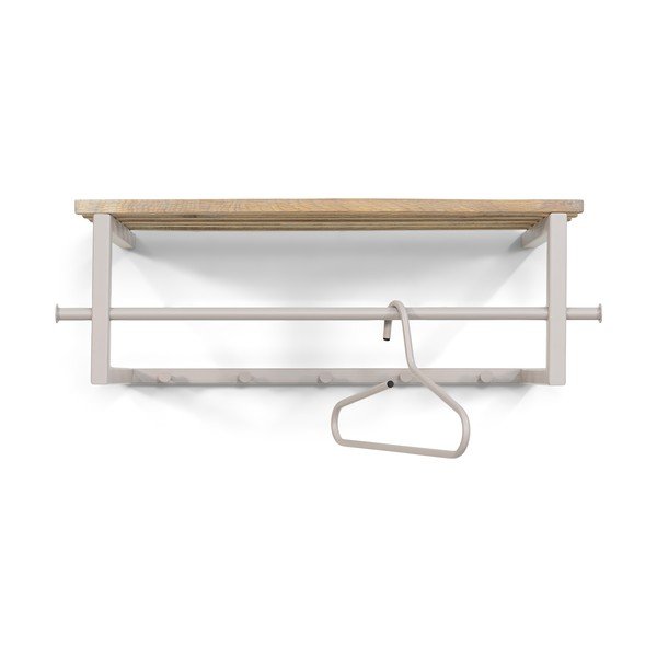 Metalowy wieszak ścienny w naturalnym kolorze/szarobrązowy z półką 76 cm Marco – Spinder Design-image-3