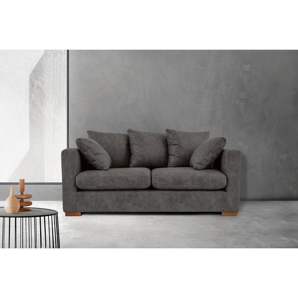 Antracytowa sofa z imitacji skóry 175 cm Hamburg – Scandic-image-1