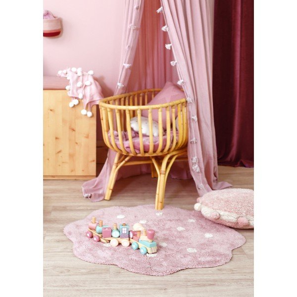 Różowy bawełniany dywan dziecięcy tkany ręcznie odpowiedni do prania ø90 cm Mini Biscuit Vintage Nude – Lorena Canals-image-3