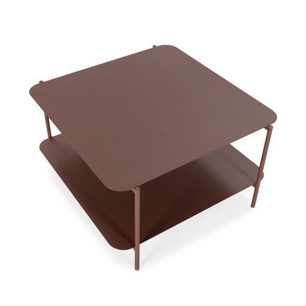 Metalowy stolik w kolorze terakoty 70x73 cm Beatrix – MOME-image-3