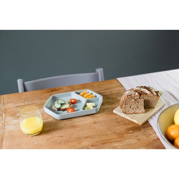 Niebieski silikonowy talerz dla dzieci 16x25 cm – Kindsgut-image-3