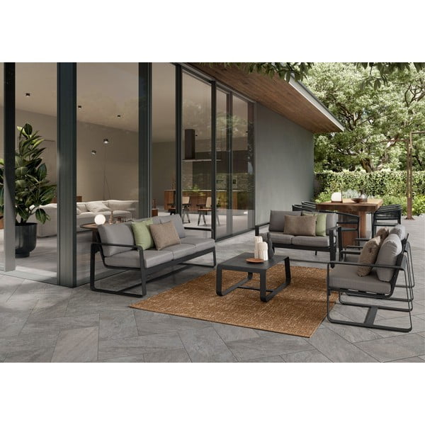 Szara aluminiowa sofa ogrodowa Merrigan   – Bizzotto-image-1