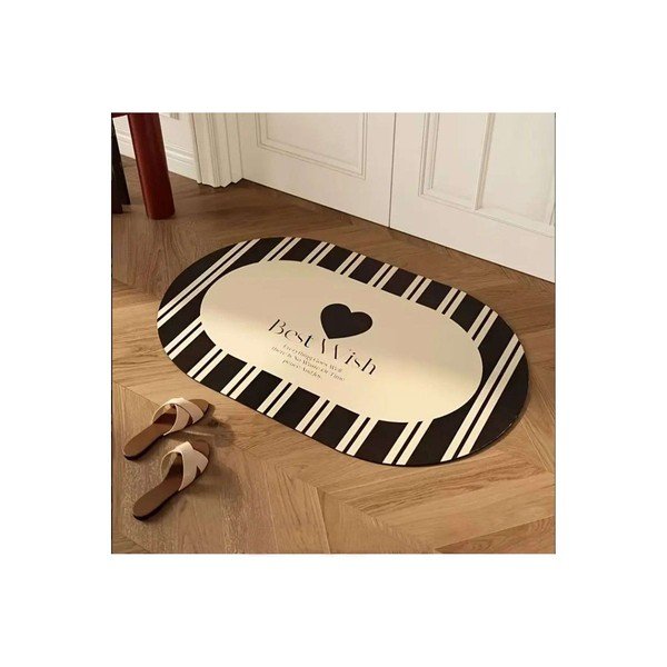 Czarny/kremowy dywanik łazienkowy 60x100 cm Best Wish – Foutastic-image-1