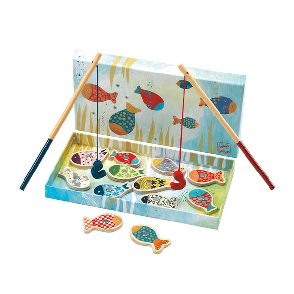 Dziecięca gra drewniana z magnetycznymi rybkami Djeco