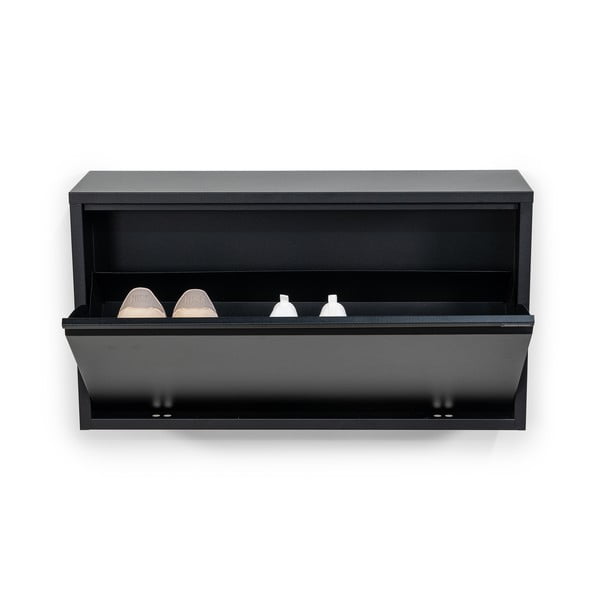 Czarna metalowa uchylna/wisząca szafka na buty 75x41x22 cm Billy – Spinder Design-image-3