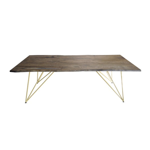 Stół do jadalni z blatem z litego drewna akacjowego FLAME furniture Inc. Amber, 100x220 cm