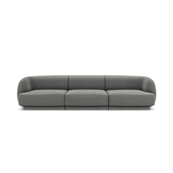 Szara aksamitna sofa 259 cm Miley − Micadoni Home