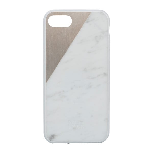 Białe etui na telefon z marmurowym detalem iPhone 7 i 8 Plus Native Union Clic Marble Metal