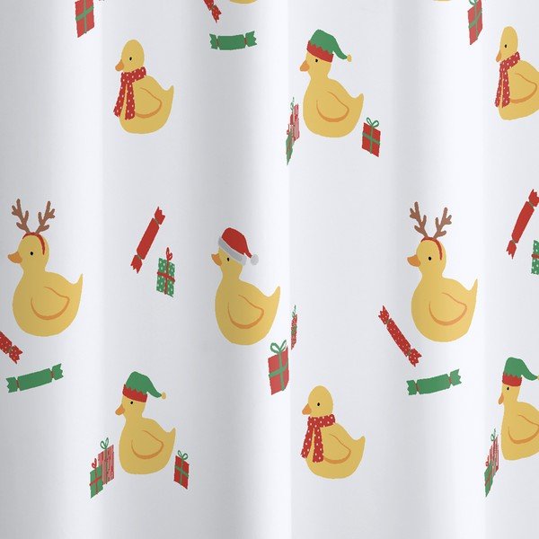 Zasłona prysznicowa 180x180 cm Christmas Quacker – Catherine Lansfield-image-2