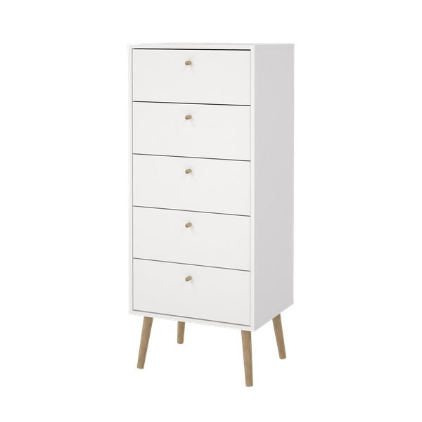 Biała wysoka komoda 50x120 cm Bodo – Tvilum-image-4