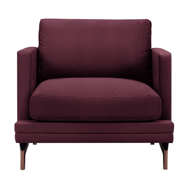 Burgundowy fotel z konstrukcją w kolorze złota Windsor & Co Sofas Jupiter