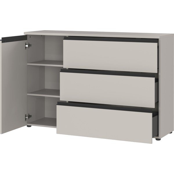 Szara niska komoda 135x91 cm Bastia – Germania-image-2