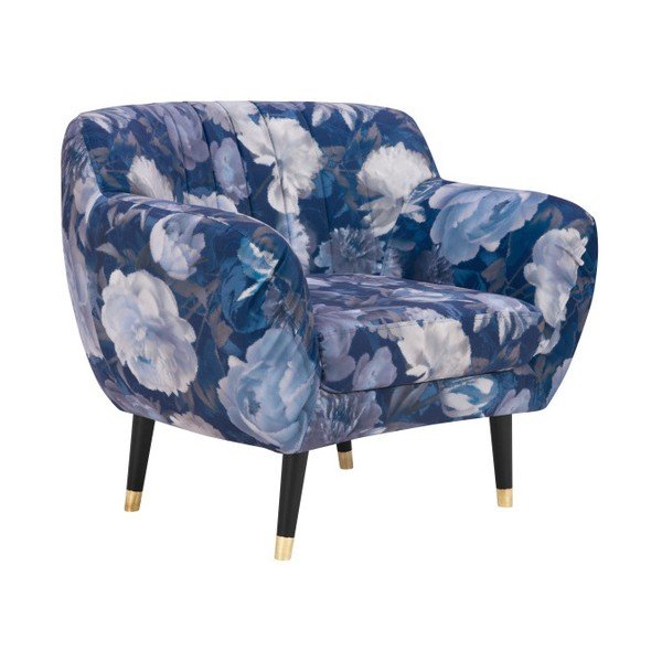 Niebieski fotel Mazzini Sofas Benito Floral-image-4