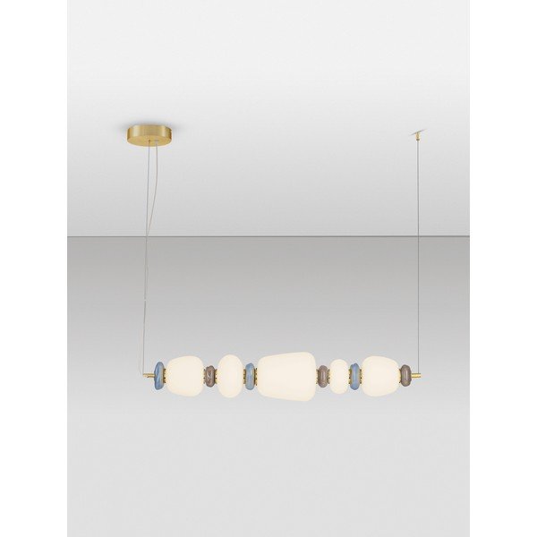 Biała/w kolorze złota metalowa lampa wisząca LED ze ściemniaczem z porcelanowym kloszem/ze szklanym kloszem Palo – Nova Luce-image-4