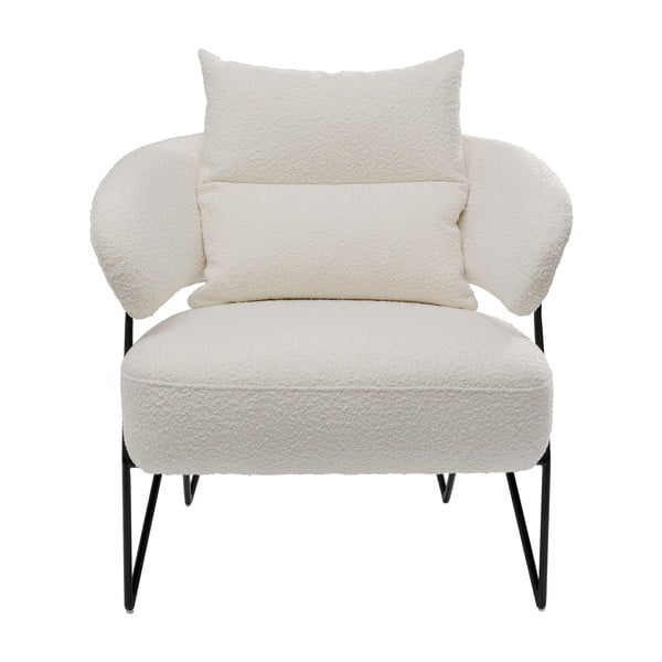 Biały fotel z materiału bouclé Peppo – Kare Design