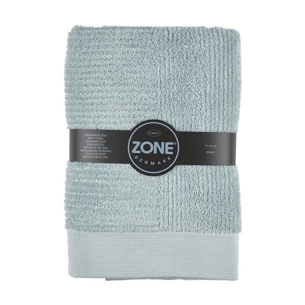 Szaro-zielony ręcznik Zone, 140x70 cm