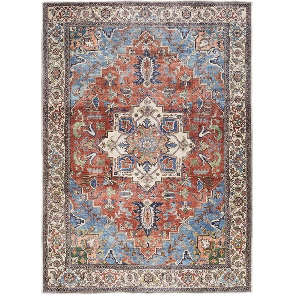 Brązowo-czerwony dywan z domieszką bawełny Universal Haria, 120x170 cm