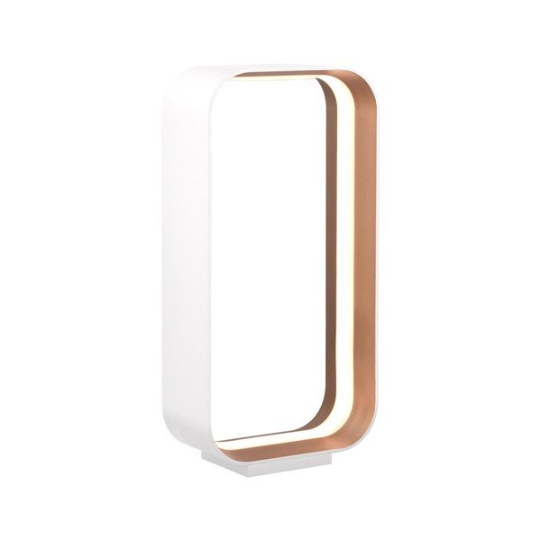 Biała lampa stołowa LED ze sterowaniem głosowym/mobilną aplikacją i metalowym kloszem (wysokość 41 cm) Cizione – CINQUE-image-1