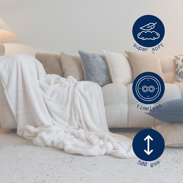 Szary koc ze sztucznego futra 150x200 cm Ruby – Tiseco Home Studio-image-3