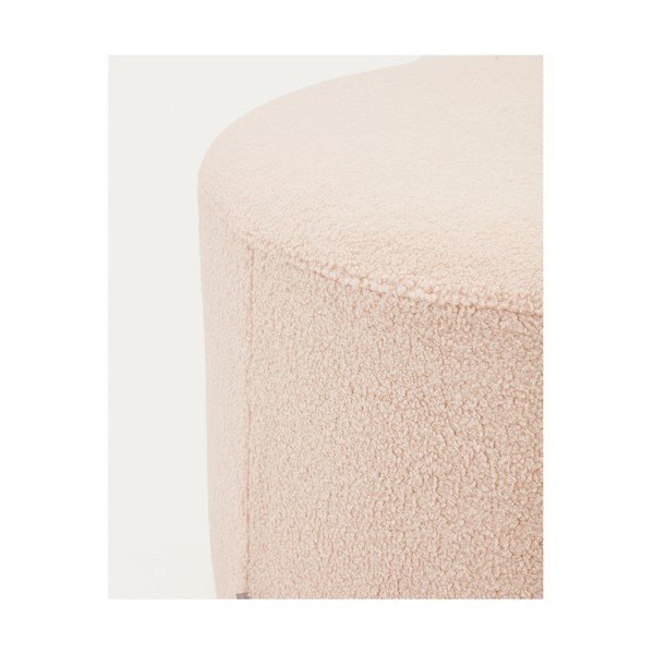 Jasnoróżowy puf z materiału bouclé Kaeli – Kave Home-image-2