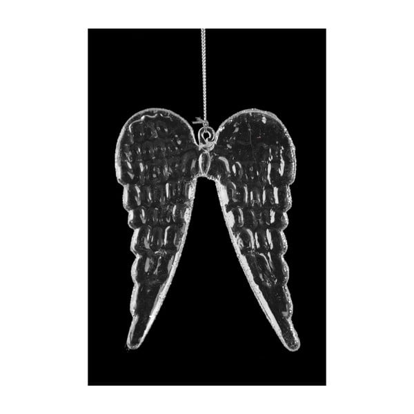 Świąteczna ozdoba szklana w kształcie przezroczystych skrzydeł Ego Dekor, wys. 13 cm