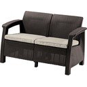 Ciemnobrązowa sofa ogrodowa Corfu – Keter