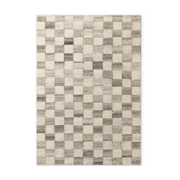 Kremowy wełniany dywan tkany ręcznie 80x150 cm Boho 1.0 Quadra – Vikosa
