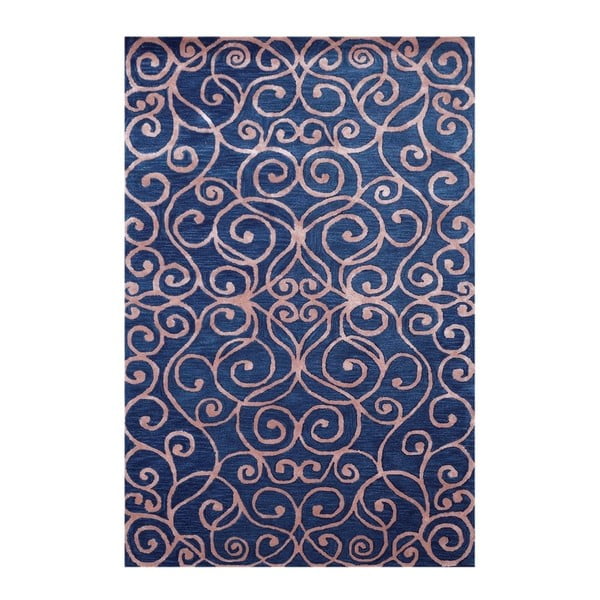 Niebieski dywan tuftowany ręcznie Bakero Monte Carlo, 183x122 cm
