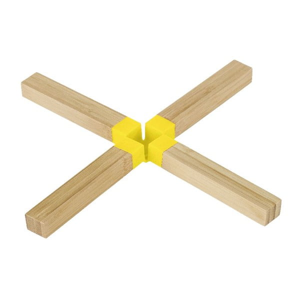 Bambusowa podkładka pod garnek Cross Yellow