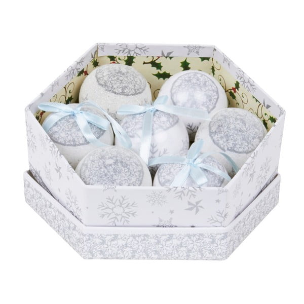 Zestaw 7 ozdób w pudełku Archipelago Silver Snowflake Baubles