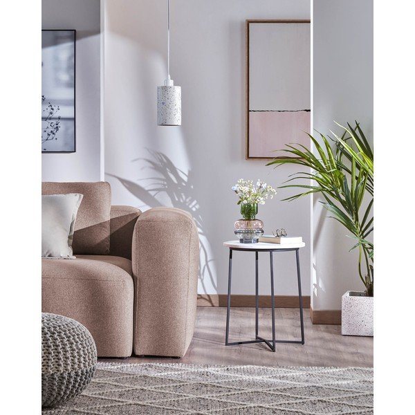 Okrągły stolik z marmurowym blatem ø 41 cm Bryson – Kave Home-image-1