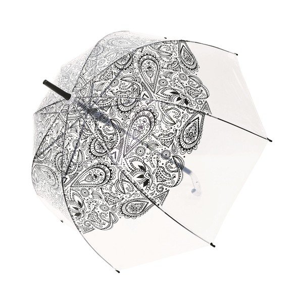 Przezroczysty parasol odporny na wiatr Ambiance Black Paisley, ⌀ 85 cm-image-2