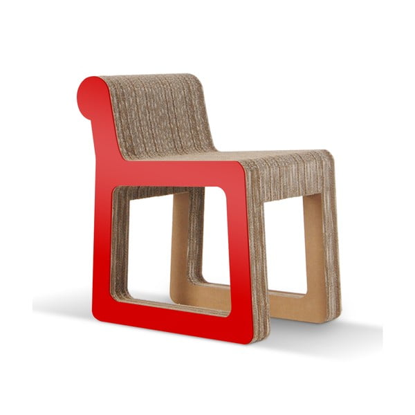 Kartonowe krzesło Knob Red