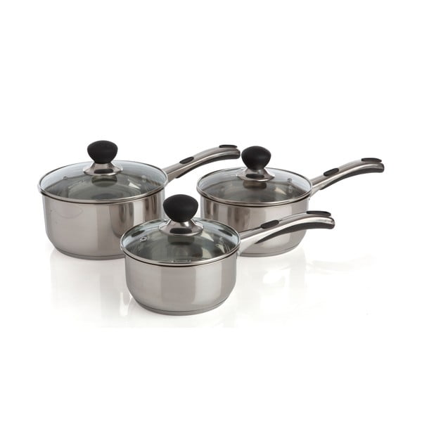 Zestaw 3 rondli na indukcję z pokrywkami Sabichi Grip