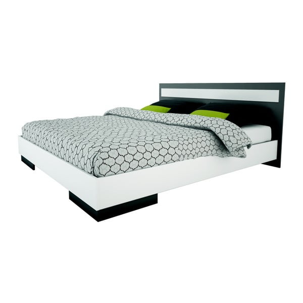 Czarno-białe łóżko dwuosobowe 13Casa Marilyn, 160x200 cm
