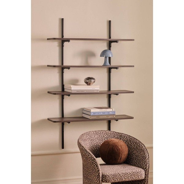 Brązowa wielopoziomowa metalowa półka 100 cm Gilda – Ellos Home-image-1