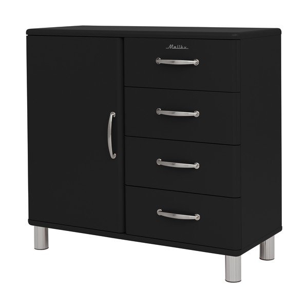 Czarna niska komoda 98x92 cm Malibu – Tenzo-image-2