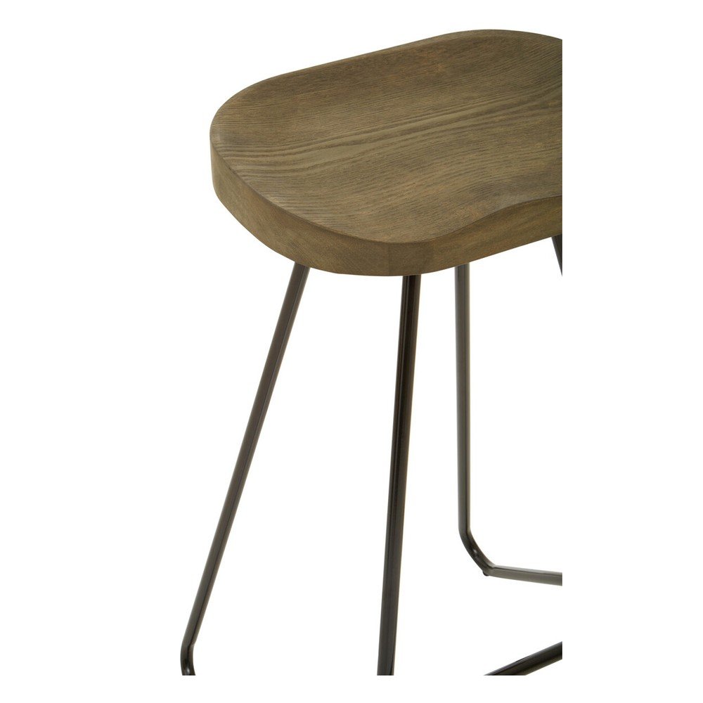 Czarny/w naturalnym kolorze hoker z litego drewna wiązu (wysokość siedziska 78 cm) District – Premier Housewares (zdjęcie 6)