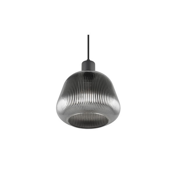 Czarna lampa wisząca ze szklanym kloszem ø 22 cm Tarifa – Trio-image-3