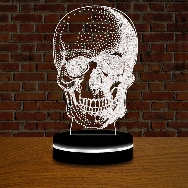 Lampa z efektem 3D Modern Skull