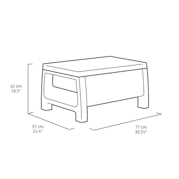 Ciemnoszary zestaw mebli ogrodowych dla 4 osób Corfu – Keter-image-4