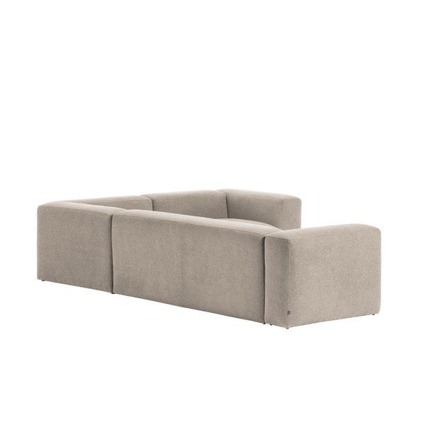 Beżowy narożnik z tkaniny szenilowej Blok – Kave Home-image-4