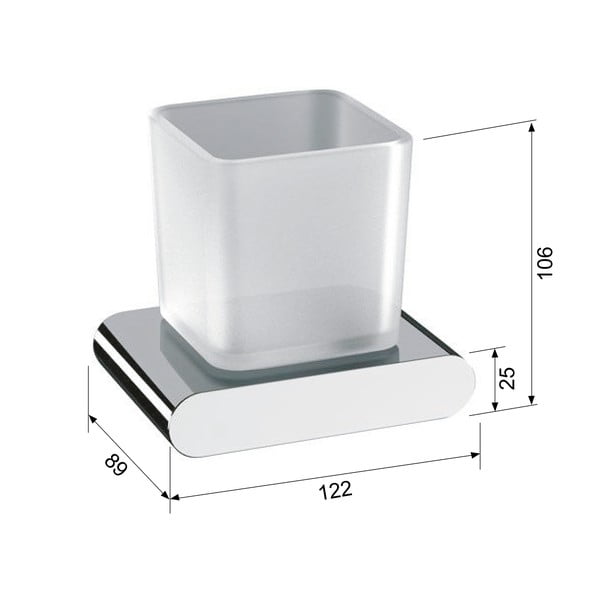 Biały szklany kubek ścienny na szczoteczki do zębów Flori – Sapho-image-2