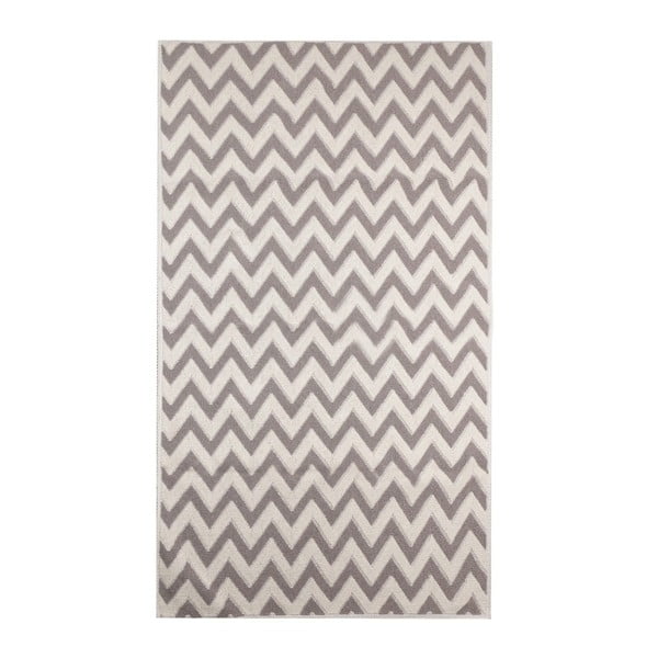 Kremowy dywan z domieszką bawełny Zigzag Coffee, 60x90 cm