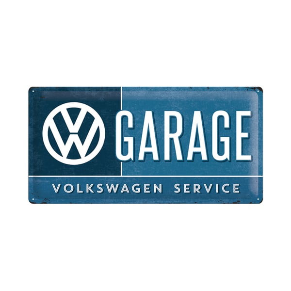 Blaszana tabliczka VW Garage, 25x50 cm