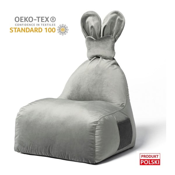 Szary dziecięcy worek do siedzenia Funny Bunny – The Brooklyn Kids-image-1